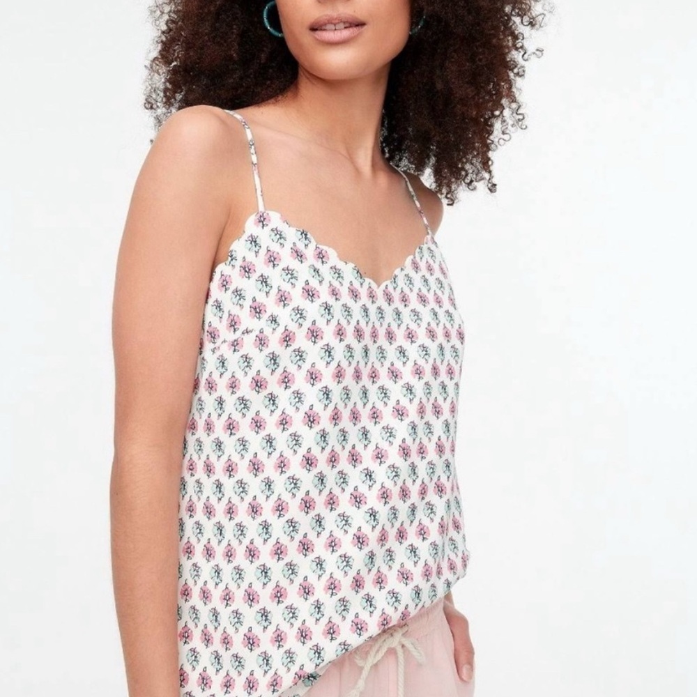J.Crew Floral Scalloped Cami Top Size 4